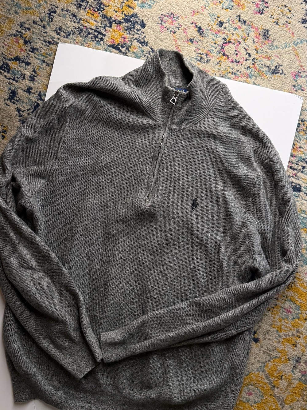 Ralph Lauren Men’s Charcoal Gray Half-Zip Sweater